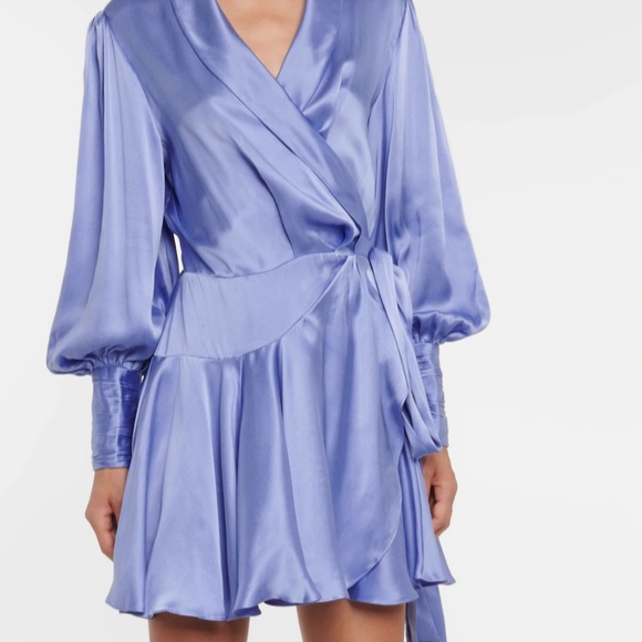 Zimmerman blue silk wrap dress - Picture 2 of 7